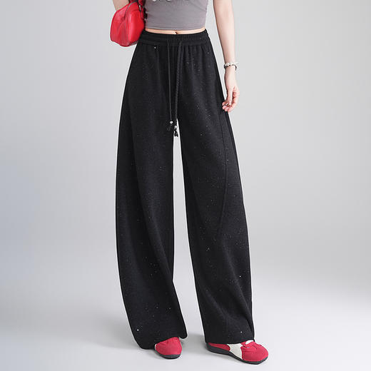 MYX时尚亮片弯刀裤2026年春夏新款松紧腰休闲长裤宽松显瘦时尚阔腿裤 商品图0