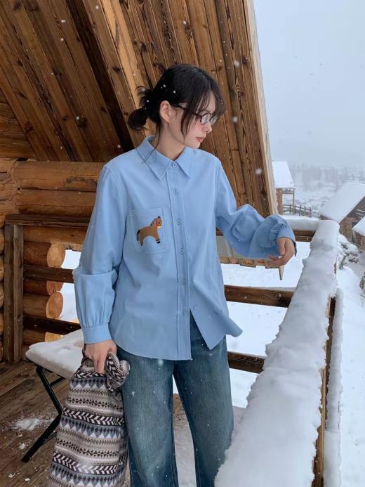 浮生八记/25D263/全棉小马驹手工刺绣贴布绣灯芯绒衬衫 商品图4