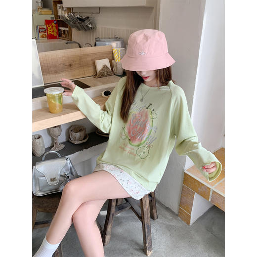 <曾小咸推荐>韩系宽松印花t恤半身裙两件套【预售7-15天发货】 商品图4