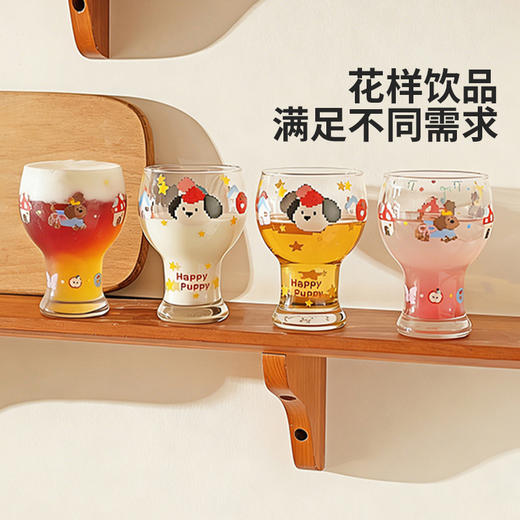 摩登主妇玻璃啤酒杯家用喝水杯女生高颜值果汁饮料杯子微醺小酒杯 商品图3