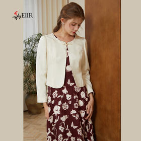 司歌提花国风收腰长袖外套短款B921147X