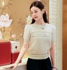 重磅 贸易公司渠道   CD爱心针织短袖  羊绒羊毛混纺纱  70/30羊毛羊绒  泡泡袖针织上衣  针织半袖衫 商品缩略图1