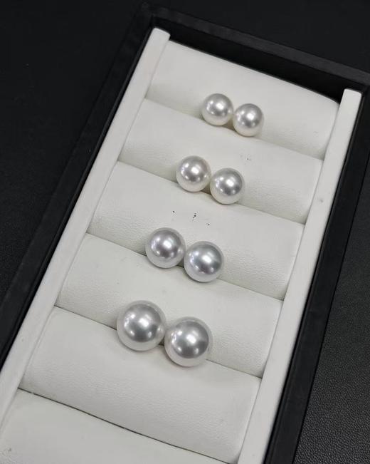 ⁶【极光澳白耳钉裸珠】（一对）基本正圆微微瑕，3A镜面光凤凰级别，按照大小选择，裸珠有24小时鉴赏期，确认要联系工厂加工款式出证书【香港】SS06-QTT-XGZZ 商品图1