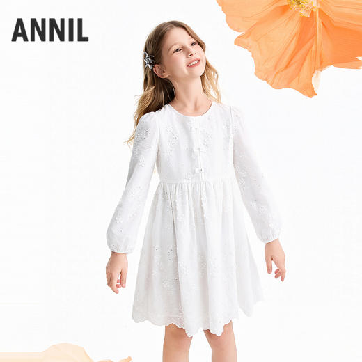 【实体店同款】女童长袖梭织连衣裙春季新款安奈儿童装AG613060 商品图1