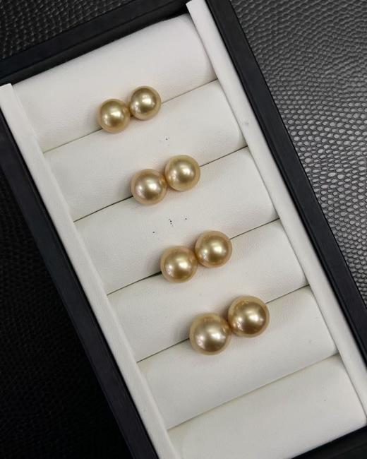 ⁶9-13mm【海水南洋金珠对珠 裸珠】一对 中金正圆微微瑕 镜面光 按照大小选择，裸珠有24小时鉴赏期，确认要联系工厂加工款式出证书【香港】SS06-QTT-XGZZ 商品图3