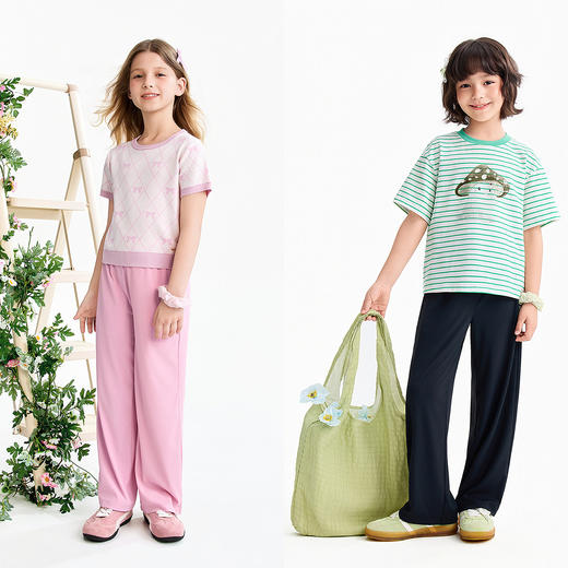 【实体店同款】女童全腰针织裤夏季新款安奈儿童装AG626132 商品图3