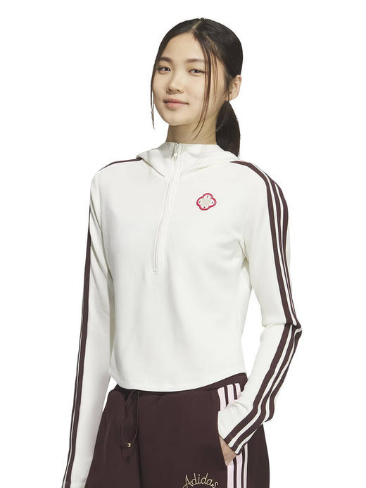 Adidas阿迪达斯马年新年款时尚休闲运动服修身半拉链连帽套头衫 KH2714 商品图0