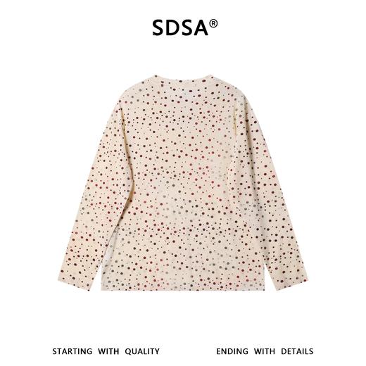 SDSA男装2026新款高贵轻奢时尚百搭植绒波点圆领长袖T恤时尚上衣 商品图4