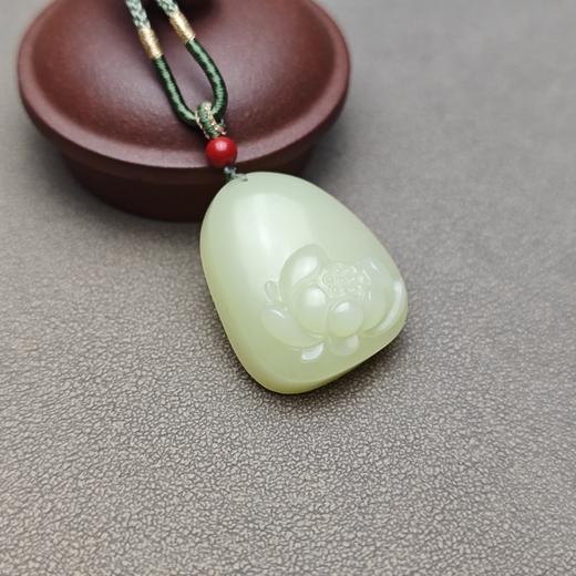 新疆和田玉且末料黄口料雅致荷花平安牌 228-8 商品图2