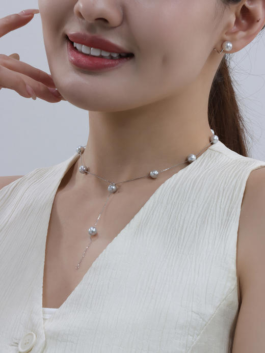 【挚友限定】满天星-18K金真多麻色Akoya珍珠项链7-7.5mm 商品图5