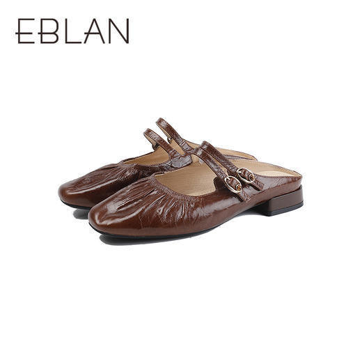 伊伴2026夏季法系精致透气羊皮玛丽珍拖鞋B26269730 商品图4