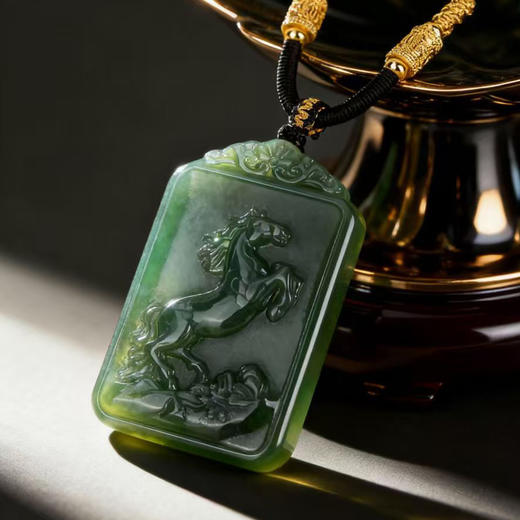 珠御在殿·新疆玉石吊坠 ，新疆和田玉/新疆金丝玉 玉质细腻 油润饱满  温润透亮 商品图6