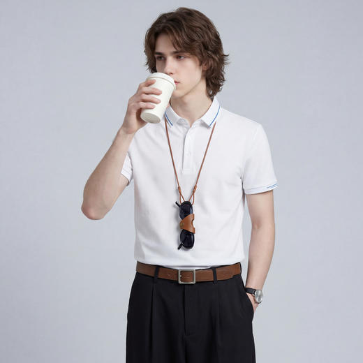 【含棉】圣得西短袖POLO衫男款2026新款春季翻领商务绅士百搭T恤 商品图11
