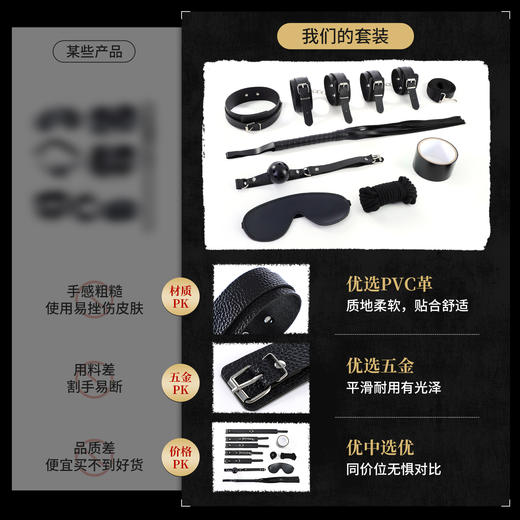 【情趣用品】魅爱空间 SM情趣束缚调教套装8件套 商品图2