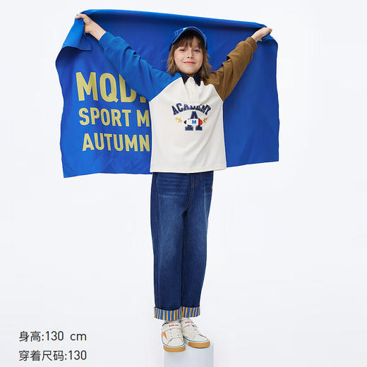 【MQD】男童POLO衫春季新品儿童长袖T恤胶印撞色上衣 商品图3