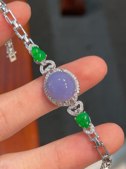 蛋面紫罗兰翡翠手链 商品图1