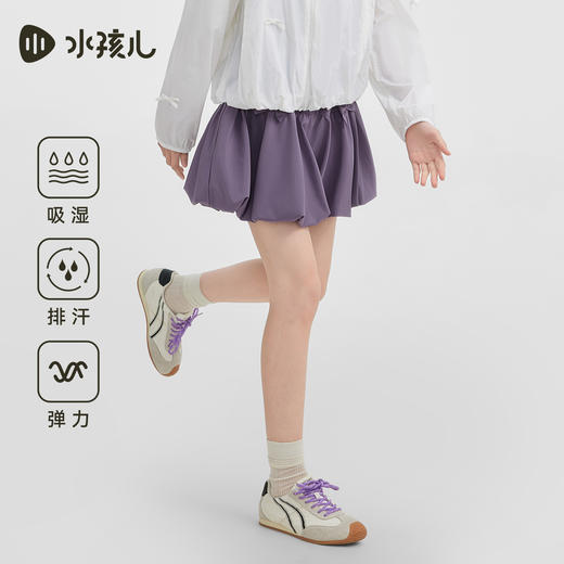 水孩儿童装速干短裙女童26夏季新款可爱风蝴蝶结半身裙大童花苞裙 商品图3