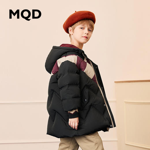 【秒1】【MQD】【专柜同款】童装三防羽绒服冬装复古菱形格拼接男童羽绒外套 商品图1
