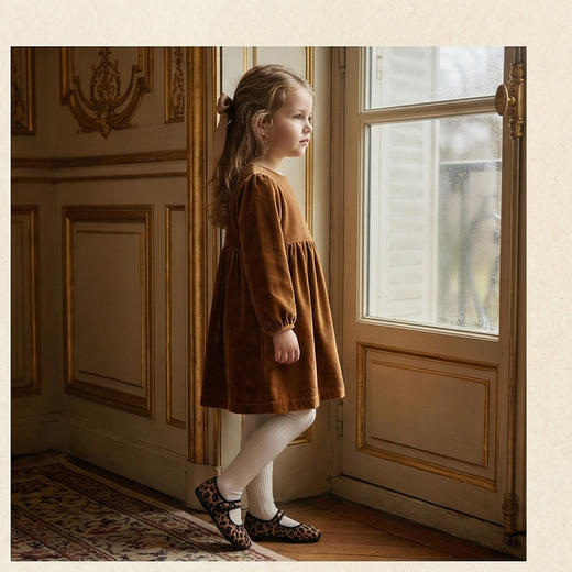 西班牙little winkaa女儿童夏季豹纹休闲风舞蹈鞋方头老北京布鞋浅口LW43058 商品图3