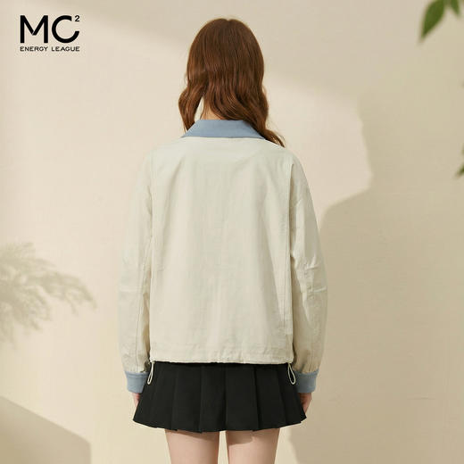 女装撞色条绒翻领短款外套-C003J5212011 商品图4