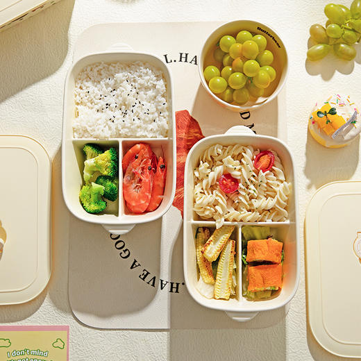 摩登主妇陶瓷分格饭盒微波炉加热便当盒带饭餐盒上班族专用保鲜盒 商品图4