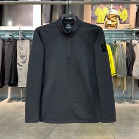 安踏运动男士舒适休闲轻暖绒长袖针织衫吸汗上衣套头衫152616405-3