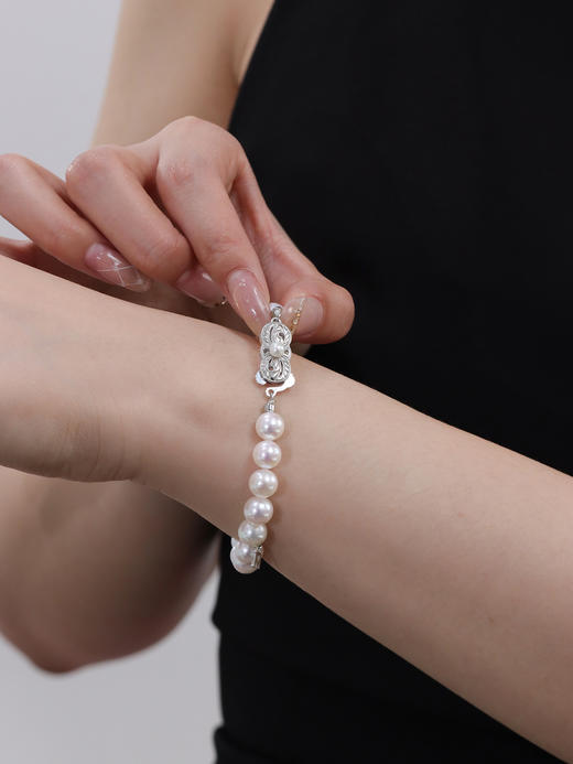 【挚友限定】s925银海水akoya珍珠手链 7.5-8mm 商品图2