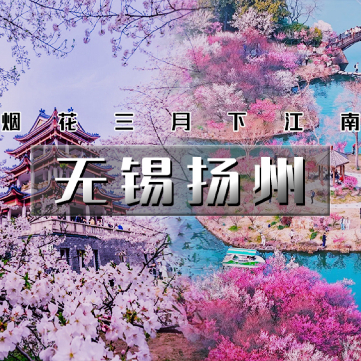 成行有位【无锡扬州·立减50元】烟花三月下江南の兴化油菜花海-李中水上森林-瘦西湖-何园-鼋头渚樱花-个园-无锡古运河（火车团）
