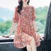 WWM69393 夏季新款2026年红色腰果印花真丝桑蚕丝小个子连衣裙 商品缩略图2