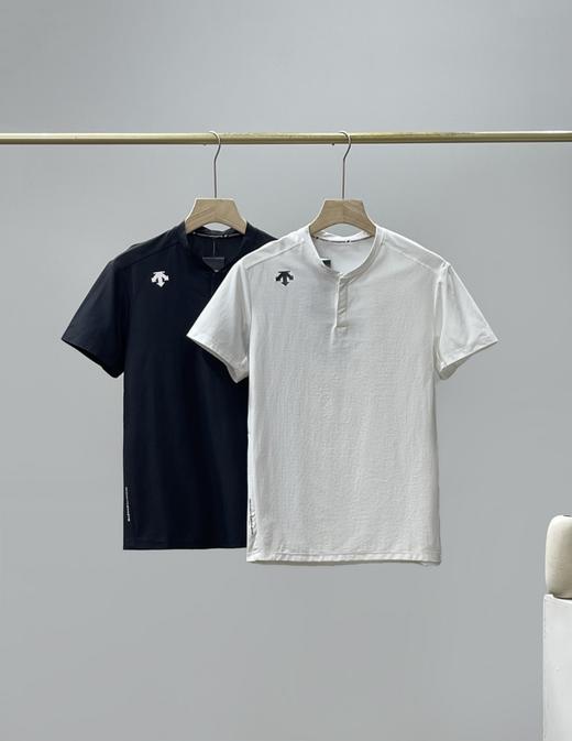 迪桑特TRAINING系列综训男士亨利领短袖针织衫T恤 QK 341066 商品图0