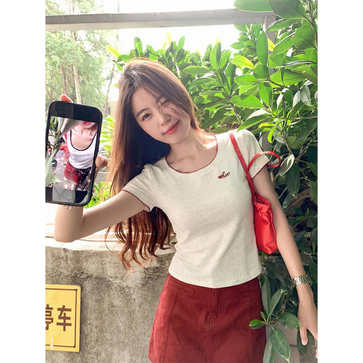 <曾小咸推荐>韩系圆领修身短袖t恤半身裙 商品图1