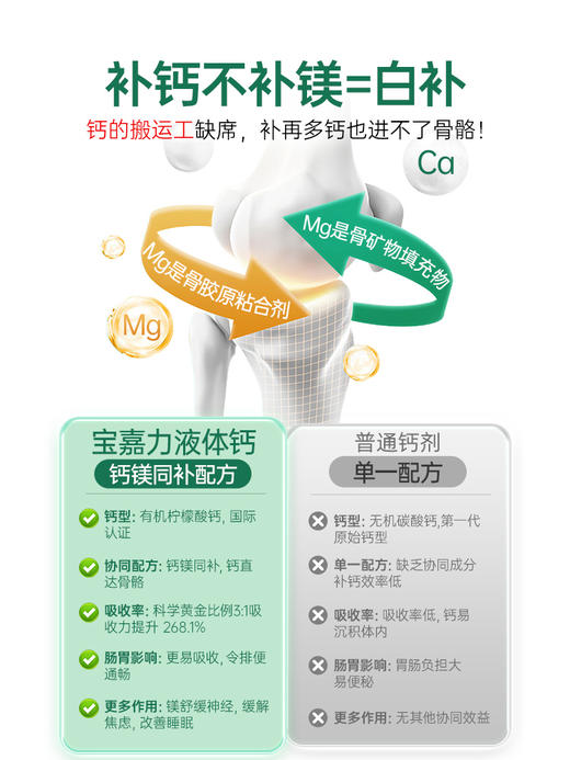 【宝嘉力】液体钙镁锌D3K2茉莉钙柠檬酸钙成人 15条/盒 商品图3