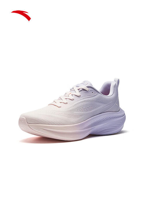 安踏叶子丨缓震跑鞋女轻量透气舒适轻便运动鞋女薄雾浅紫/余粉白122615536 -1 商品图4