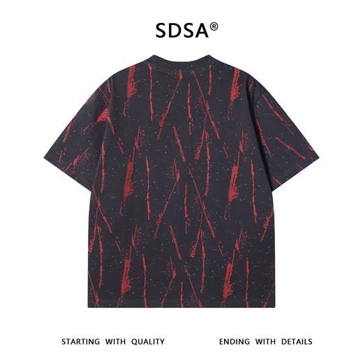 夏季高级感新款美式泼墨撞色印花短袖T恤潮牌嘻哈百搭潮流上衣 商品图4