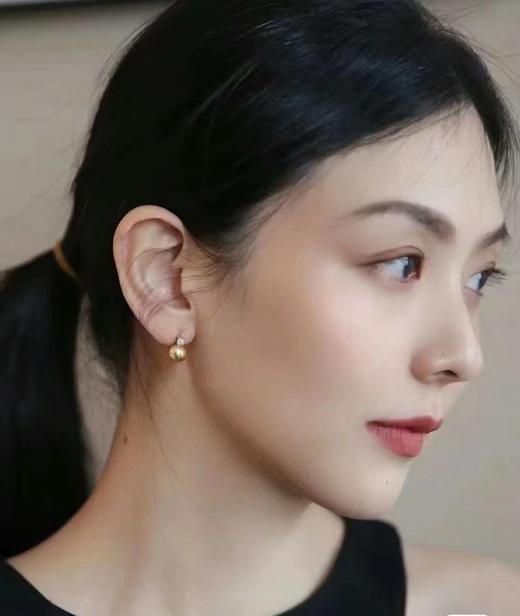 ⁶18k金【王妃款金珠耳钉】中金，9-10mm极光微瑕，出证书，24小时鉴赏期【香港】SS06-QTT-XGZZ 商品图0