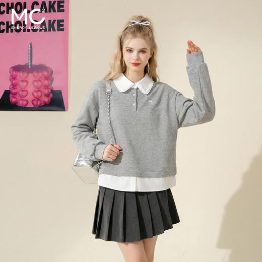 女装花边衬衫领拼接卫衣-37831W5232033 商品图1