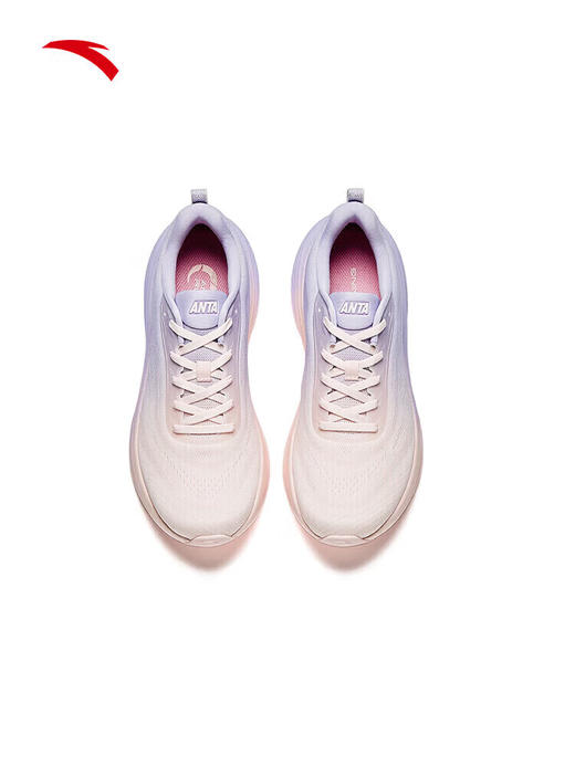 安踏叶子丨缓震跑鞋女轻量透气舒适轻便运动鞋女薄雾浅紫/余粉白122615536 -1 商品图5