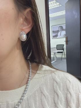 ⁶【澳白元宝耳扣】11-12mm，银镶，极光微瑕，出证书，24小时鉴赏期【香港】SS06-QTT-XGZZ