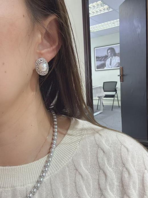 ⁶【澳白元宝耳扣】11-12mm，银镶，极光微瑕，出证书，24小时鉴赏期【香港】SS06-QTT-XGZZ 商品图0