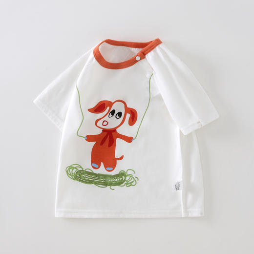 小猪大卫宝宝T恤夏季纯棉卡通印花男童女宝上衣圆领短袖t恤 商品图2