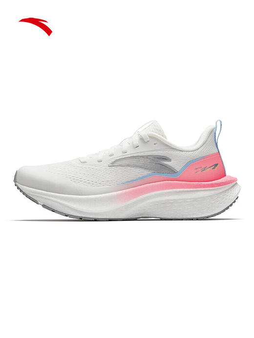 安踏马赫6SE丨跑步鞋女鞋中考体测竞速竞训训练健身运动鞋子纸莎白/荧光冷桃粉122615582 -1 商品图3