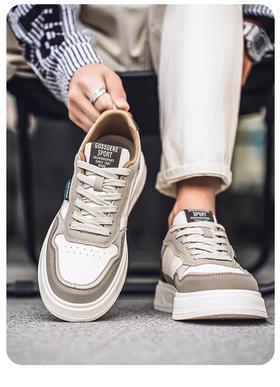 潮牌男鞋春季厚底防滑低帮运动板鞋青少年小众韩版百搭皮面休闲鞋657309-KD