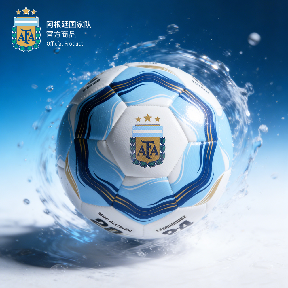 【官方正版】阿根廷国家队 | 浅蓝印签足球训练五号球实战球球迷周边
