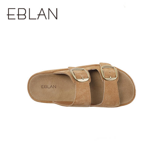 伊伴2026夏季松弛度假风美拉德绒面勃肯拖鞋B26308502 商品图2