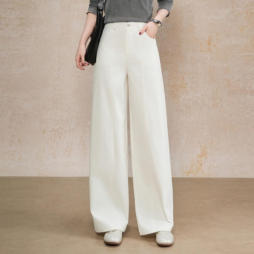 MYX垂坠感通勤时尚西装裤2026春季新款宽松显瘦直筒裤长款高腰阔腿裤 商品图0