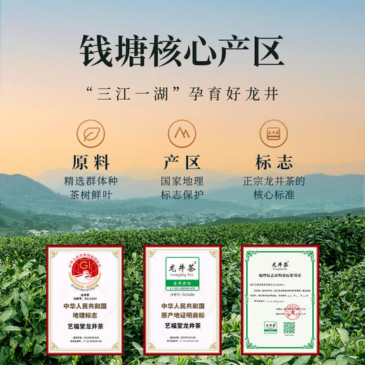 艺福堂龙井茶锦绣山河瓷罐礼盒240g 商品图1