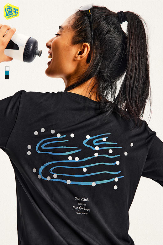 CryingCenter3M渐变反光河流波点男女版速干运动跑步长袖训练T恤 商品图5