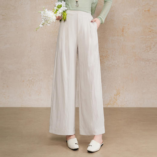 MYX薄款垂感休闲裤2026年春夏新款宽松显瘦阔腿裤高腰直筒九分裤女裤 商品图0