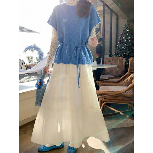 <曾小咸推荐>韩系马甲打底衫半身裙套装 商品图2