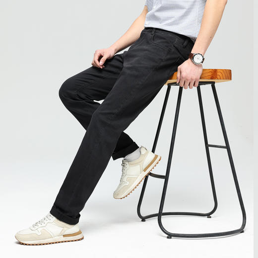 【莱赛尔】德鲨男装黑色百搭牛仔裤2026春夏新款直筒休闲长裤子男 商品图1
